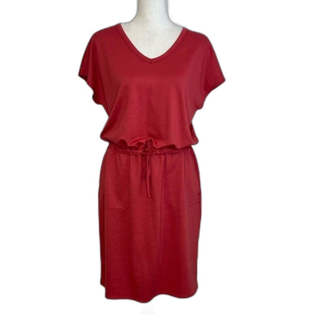 32 Degrees Cool Womens T Shirt Dress Drawstring Waist Burnt Orange Size M